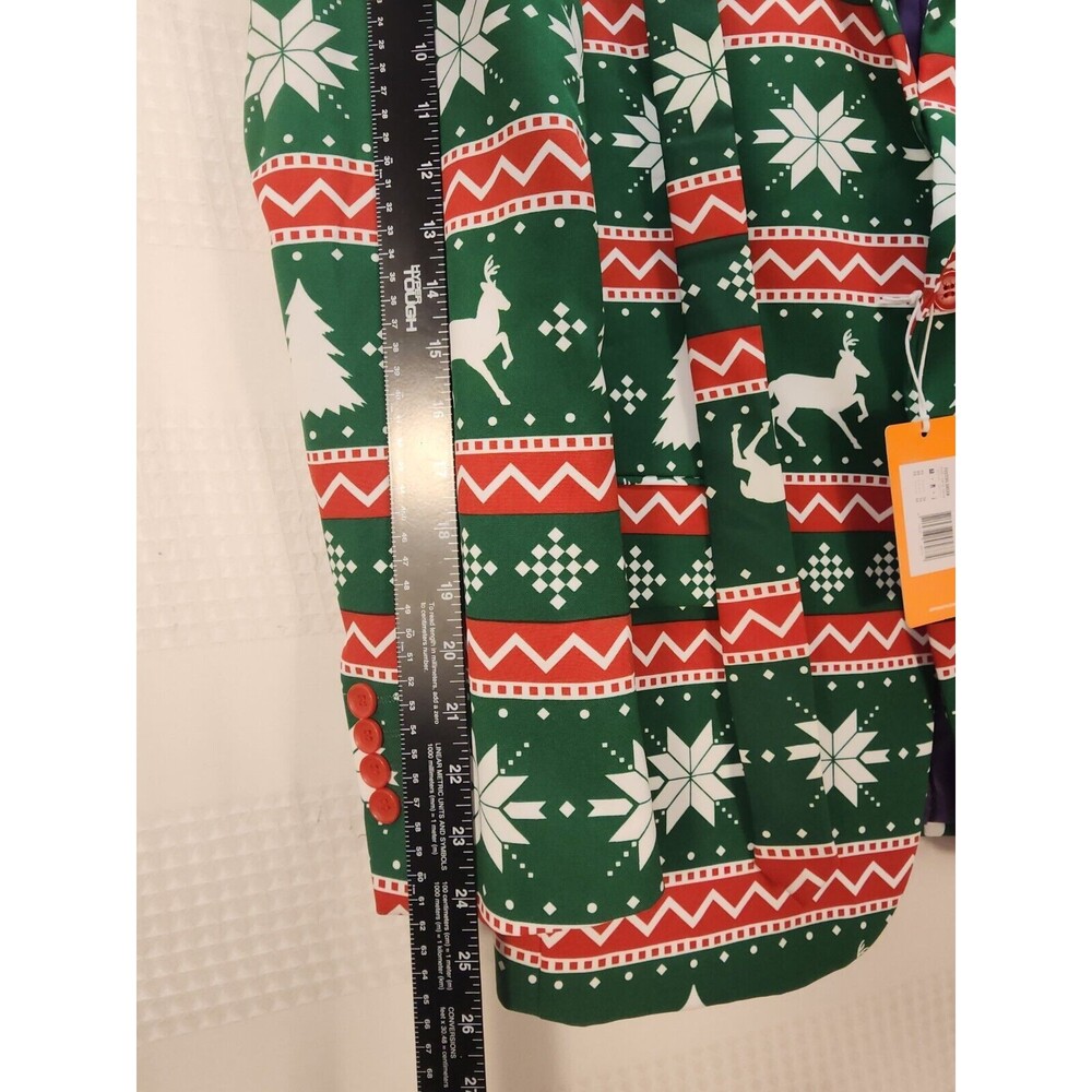 Opposuit Mens suit Size 36 Christmas Green Tree Holiday With Tie - Picture 9 of 16
